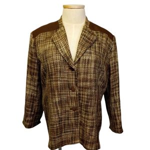 Patti LaBelle Brown Tweed Suit Jacket 24W